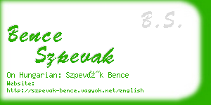 bence szpevak business card